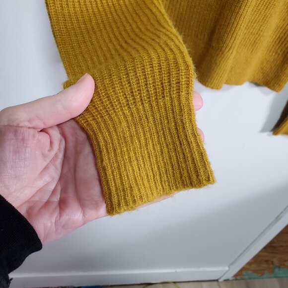 BODEN Kelsey Emma Fair Isle V-Neck Sweater Alpaca Wool Knit Mustard Women's 4 - Picture 5 of 12